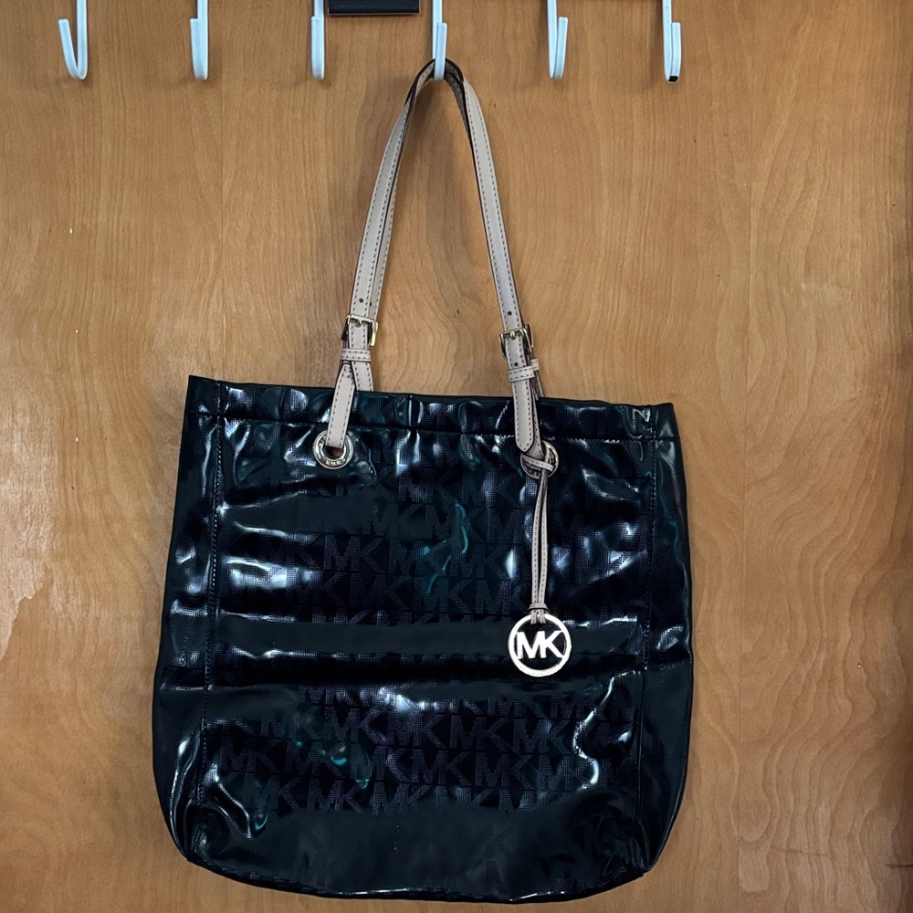 Michael Kors Black and Tan Tote Bag